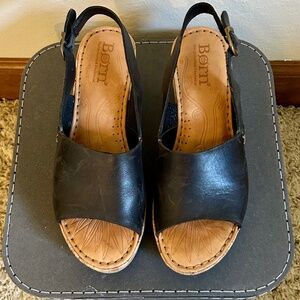 BORN Black "Lynda" Slingback Sandal Size 6